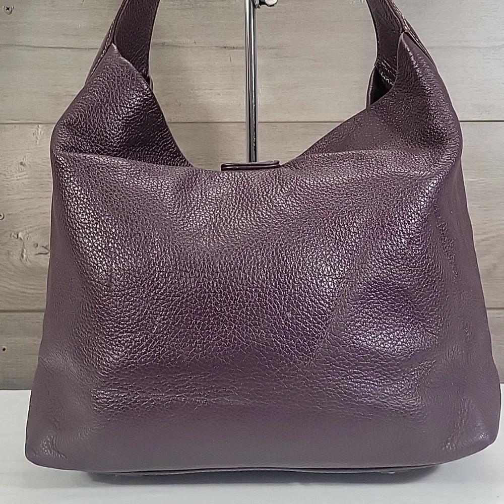 Dooney & Bourke Purple Pebble Leather Hobo Shoulder Bag
